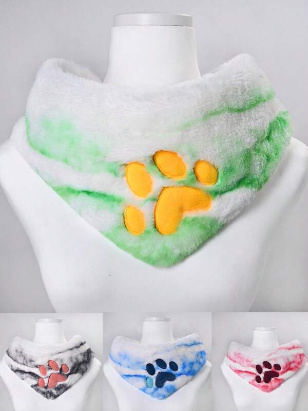 Accesorio de cuello de peluche y borroso para juego de roles - Falso cuello de piel suave ajustable con diseño de pata de gato, perfecto para fiesta de disfraces, lavable a mano, accesorio de disfraz de Halloween