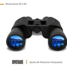 Binoculares Potentes Nocturna Vision Telescopica Hd Tacticos 20x50mm Marthing BN20x50 Binoculares Profesionales Prismaticos Ideal Para Camping Caza O Pesca Estuche Incluido Zoom Hd 20x50 - Negro - Ver 2