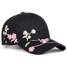 1 件女士樱花刺绣棒球帽，时尚可调节防晒休闲帽，适合春秋季户外旅行、海滩、派对 - 彩色 - 查看 11