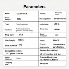 USB Virtual 7.1 Headset für Bildung, Prüfungen, Gaming, kabelgebundene Computer Kopfhörer