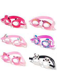 儿童游泳镜 动物 防紫外线 防雾 清水泳池镜 适合女孩和男孩 - 彩色 - 查看 1
