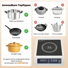 Cocina de inducción, cocina de inducción comercial de 3500 W máx., calentador de alimentos de 35 x 42 x 11 cm, placa de cocción eléctrica para restaurantes, cantinas, - Enchufe EU Tipo E(220-240V) - Ver 5