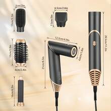 5 In 1 Auto Hair Wrap Hairstyler,Hot Air Brush For Hair Styling, Hair Blow Dryer Brush Set With Detachable Heads Comb For Straightening Voluming,Ionic Care Frizz-Free - 黑色 - 查看 4