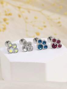 1 pieza Anillo para el labio con gota de agua con rhinestone, joyería para perforaciones en la oreja, Ashley Maduro Medusa, material hipoalergénico de acero inoxidable 316L, diseño de espalda plana con rosca interna, apto para uso diario, fiesta, cita, regalo para novia, amigas, estudiantes, madres - Multicolor - Ver 8