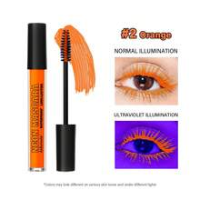 lakerain 1pc Fluorescent Colored Curling Waterproof Sweat-Resistant Long-Lasting Mascara, Suitable For Halloween, Festivals, Cosplay - 彩色 - 查看 14