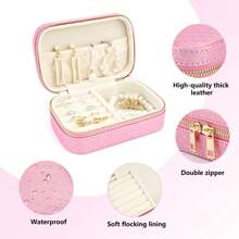 Friendly Travel Jewelry Box With Mirror - Scratch-Resistant PU Leather Jewelry Organizer For Earrings, Rings, Necklaces - Compact Lightweight Storage Case Perfect Gift For Women, Moms & Girls