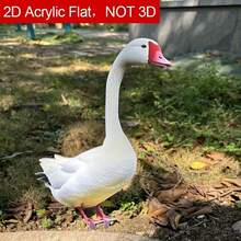 1 Stück 2D flacher großer weißer Schwan Garten, Acrylmaterial - geeignet für alle Feiertage, perfektes Geschenk für alle Jahreszeiten, Plastik-Tierthema Outdoor-Dekoration für Rasen, Hof und Bauernhof-Kunstausstellung, ideal für Hochzeiten und besondere Anlässe, zufälliges Lochstil