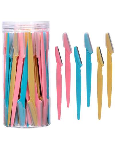 5/10/20/30/40/66件套不锈钢面部毛发修剪器套装，带安全防护罩，男女通用 - 多功能脱毛套装，适用于身体、面部、比基尼区域 - 眉毛精准修整工具