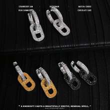 1 par de pendientes únicos con colgante de nariz de cerdo en diseño de color block, de diseño minimalista y de moda - pendientes - Ver 8