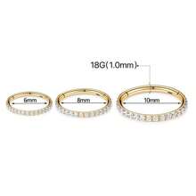 1pc High-End Stainless Steel Nose/Ear Hoop Ring With Zirconia, Closed Seamless Bevel Set, Suitable For Men And Women Everyday Wear