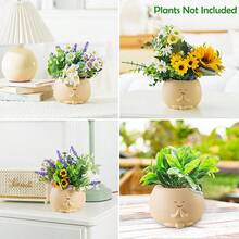 Maceta creativa y linda con cara sonriente para decoración de plantas en el hogar, oficina o balcón