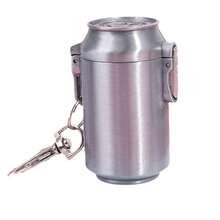 1pc Portable Metal Can Shaped Ashtray With Flip Lid And Keychain, Suitable For Outdoor, Home, Car Use, Ashtray Gift - Multicolor - View 5