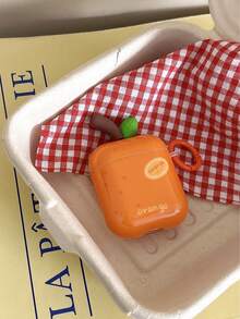 3D Leaf, Orange & Pear Design Silicone Soft Case Cover Compatible With Apple 4/3, Pro 2/3, Cute & Creative, Suitable For Couples, Summer