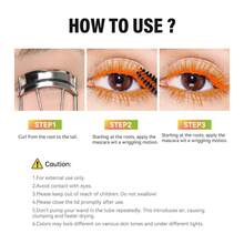 lakerain 1pc Fluorescent Colored Curling Waterproof Sweat-Resistant Long-Lasting Mascara, Suitable For Halloween, Festivals, Cosplay - 彩色 - 查看 12