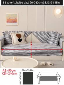 1 件四季沙发垫套，现代简约防滑沙发座椅保护套，防尘可洗，浅灰色柔软防褪色，宠物友好，适合卧室、办公室、客厅的 L 型和 1/2/3/4 座沙发