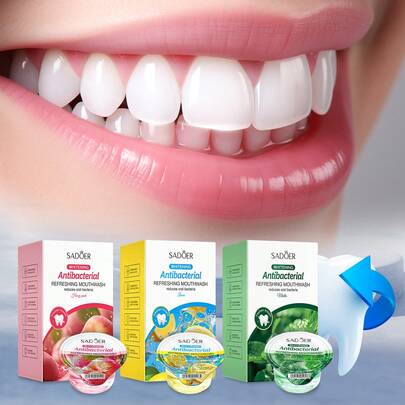 10支/盒 薄荷清爽漱口水，口腔护理，减少口臭，薄荷香型，漱口水，自我护理，清爽，深层清洁异味，温和不刺激