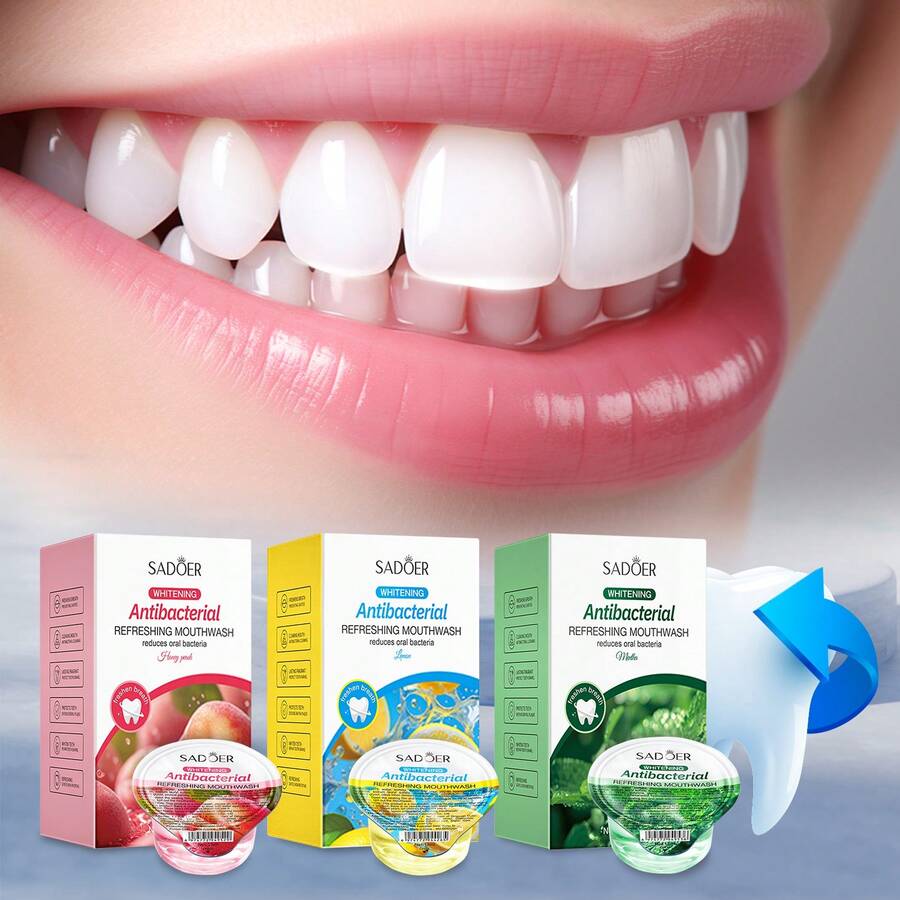 10支/盒 薄荷清爽漱口水，口腔护理，减少口臭，薄荷香型，漱口水，自我护理，清爽，深层清洁异味，温和不刺激 - 彩色 - 查看 1