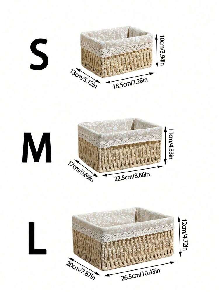 1入組編織桌面收納籃，適用於零食、化妝品、玩具等，多功能家庭布料組織器，適用於咖啡桌或鑰匙籃 - 彩色 - 查看 14