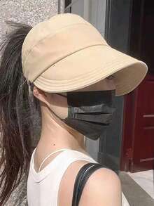 1顶女士防紫外线宽檐遮阳帽，透气可调节纯色户外运动旅行帽，夏季海滩防晒，度假必备 - 遮陽帽 - 查看 2