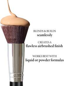 Pennello per fondotinta a testa piatta, adatto per mescolare cosmetici liquidi, in crema e in polvere perfetti - lucidatura, stippling, correttore. Pennello da trucco stile kabuki portatile, ottimo regalo per donne e festa della mamma