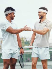 3件套吸汗运动头带，男女通用，适合网球、篮球、跑步、健身等运动 - 吸汗带 [聚酯纤维]