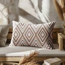 2 件矩形腰枕套，波西米亚风格家居沙发床边靠垫，印花清晰，柔软舒适，12 英寸 X 20 英寸，不含枕芯，卧室靠背，软垫，靠垫，装饰沙发垫，靠垫套，家居装饰，沙发套，甜蜜的梦，户外垫 - 咖色 - 查看 2