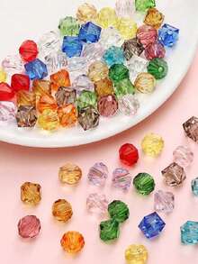 10mm Round Bead Square Bead Shaped Beads For Diy Jewelry Making, Beads For Daily Handmade Project Initial Beads, Bracelets, Necklaces, Decorative Chains, Friendship Bracelet Jewelry Making Kit Cute Things DIY Round Bead Phone Chain(About 36 To 42 Pieces) - Multicolor - View 5