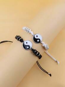 4 Pieces/Set, Heart-Shaped Cartoon/Digital Electronic Watch And Tai Chi Bracelet Gifts, Suitable For Valentine's Day, Christmas Gifts, Graduation Gifts, And Perfect For Daily Wear.