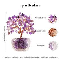 1PC Natural 7 Chakra Healing Crystals Stones | Wealth Tree Feng Shui Decoration | Home Office Luck Decor Energy, Prosperity
