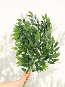 15 peças de caule artificial italiano de folha verde - planta falsa com caule de folha de salgueiro/eucalipto, decoração de videira suspensa de plástico multifuncional, decoração moderna e simples para casa, adequada para arcos de casamento "faça você mesmo", decoração de centro de mesa, casamento, decoração para festa | Natal, Ação de Graças, decoração de outono | Plantas artificiais para áreas externas sem necessidade de manutenção