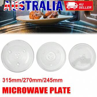 Microwave Plate Y Type Home Kitchen Oven Glass Turntable Food Heating Tray Dia 245/270/315mm