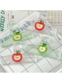 1pc/2pcs Transparent Bookmark Clips - Bookmark Clips, Loose-Leaf Clips, Reading Accessories Clips, Magnetic Clips, Refrigerator Clips, Food Clips, A4 Loose-Leaf Clips, Office And Home Kitchen Food Clips, Convenient For Fixing Documents - Multicolor - View 2