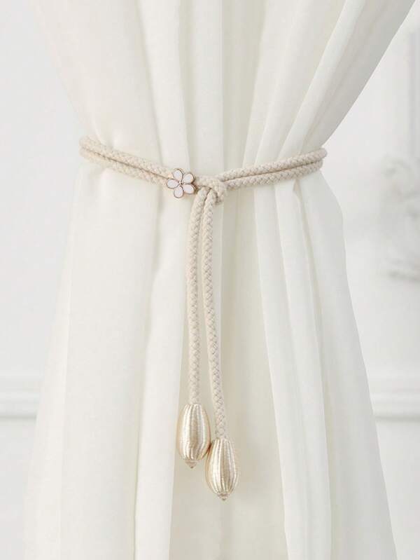 磁性窗帘带，仿珍珠球装饰窗帘固定器，方便的窗帘带，装饰性窗帘固定器，带有升级内置磁铁的窗帘带，铁质材料，用于固定窗帘和帷幔的优雅仿珍珠球支架，易于安装，适用于卧室、客厅、办公室