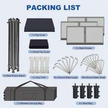 10 X 10 Heavy Duty Pop Up Canopy Tent, Pop-Up Canopy Tent Commercial Instant Canopies, Outdoor ShadeCanopy With 3 Sidewalls - 藍色 - 查看 4