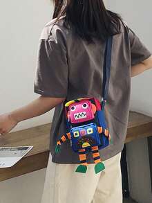 1 件趣味机器人卡通单肩包个性时尚百搭斜挎包日本女孩手机零钱包