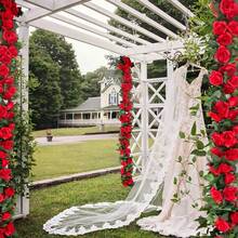 1/2 Stücke 230cm künstliche Rosenranke, künstliche Blumengirlande, Rosen-Efeu-Ranke, Seidenrosenpflanze mit grünen Blättern, Hintergrunddekoration für Heimdekoration, Raumdekoration, Hochzeitsdekoration, Wanddekoration, Schlafzimmerdekoration, Tischdekoration, Innen- und Außendekoration, künstliche Pflanzenranken, Herbst-Heimdekoration, Halloween-Dekoration - Verschiedenfarbig - Übersicht 4