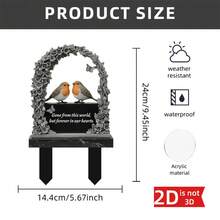 5.67 英寸 * 9.45 英寸（14.4 厘米 X 24.0 厘米），2D 平面，1 件，墓碑纪念桩亚克力花园插入牌匾，耐候户外装饰，特殊节日纪念，公墓纪念插入物 - 灰色 - 查看 7