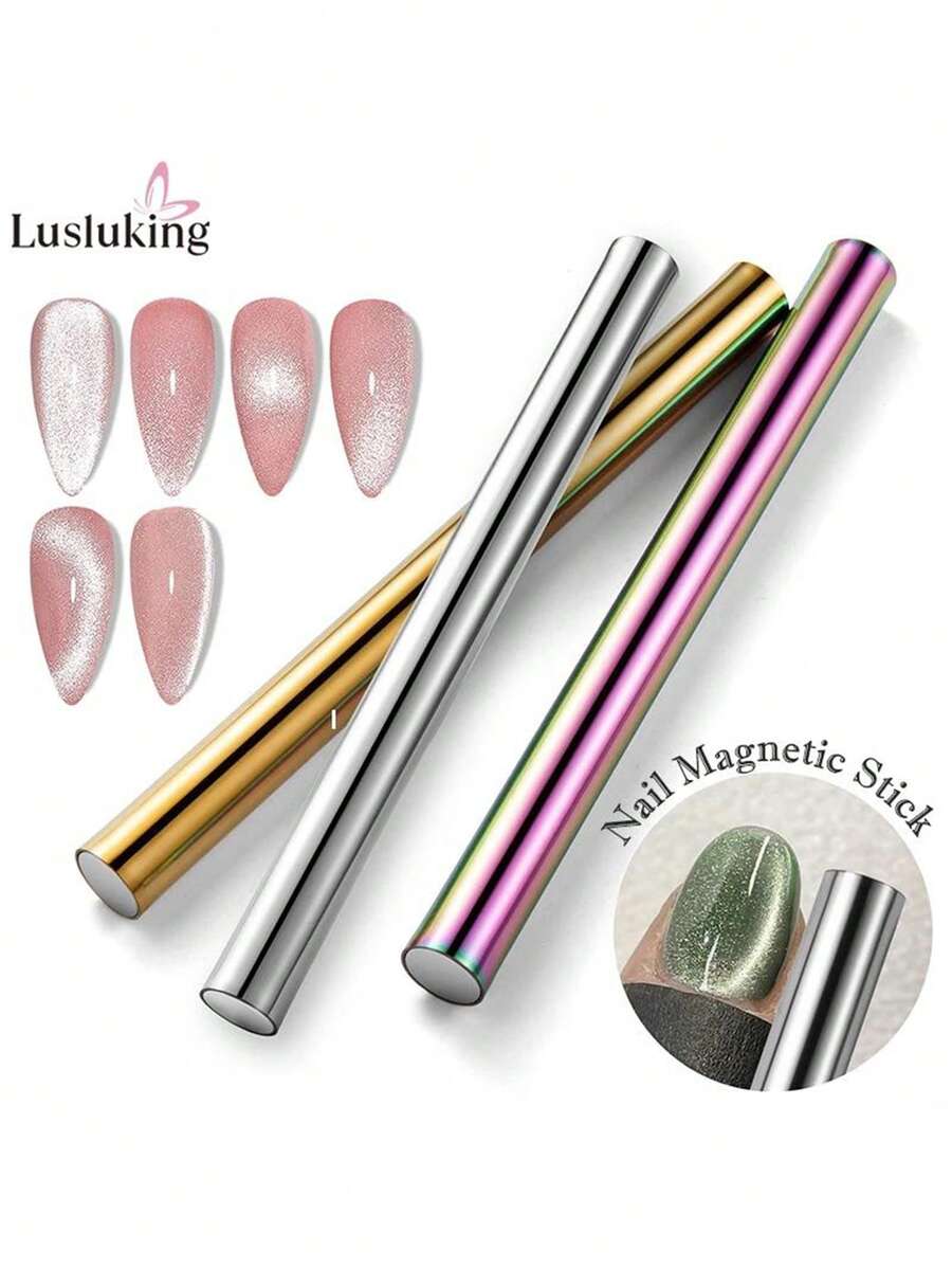 1 件猫眼指甲磁棒圆柱形磁铁适用于猫眼 UV 凝胶抛光雪光闪光效果工具美甲设计工具、美甲用品、美甲工具、美甲工具、返校、指甲、按压指甲的美甲工具
