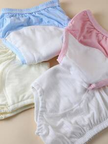 3/4 pezzi Pannolini di addestramento per neonati, pantaloncini di addestramento estivi lavabili e leggeri per bambini e bambine, pannolini di stoffa riutilizzabili, biancheria intima per pannolini morbida e traspirante, adatta per l'addestramento alla toilette, attività all'aperto, articoli essenziali per neonati