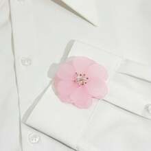 2 件衬衫纽扣套，女士花朵手工袖扣，衬衫装饰纽扣，全铜底座，工艺品装饰纽扣，精美配饰，商务日常派对婚礼礼物，精致工艺品