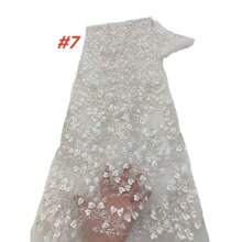 African 3D Beaded Lace Fabric Luxury Bridal 2025 High Quality Nigerian Applique French Tulle Sequins Fabric For Wedding Dress Sewing