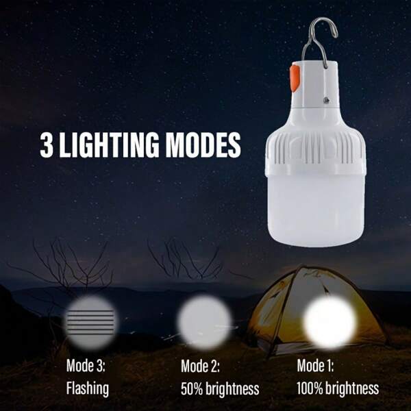 1 Stück Outdoor Camping Laterne, USB aufladbare tragbare Handlaterne, hängende LED Zeltlampe, hochhelle Beleuchtungslaterne mit Haken, für Notfall, Camping, Angeln, Garten, Stände