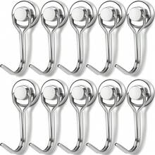 Magnetic Hooks, 30lbs+ Magnet Hook 2025 Cruise Cabin Ship Essentials Heavy Duty Strong Magnets Refrigerator Fridge Hanging For Classroom Beach Vacation Kitchen Grills Home 6pcs (Black) - Silver - View 2