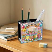 DIY Diamantmalerei-Set - Schmetterlings-förmiger Acrylstifthalter, asymmetrischer Insekten-Motiv Schreibtisch-Organizer Box für Bürodekoration, Schulanfang, Schulmaterialien, Federmäppchen, Stiftbeutel, Schultasche