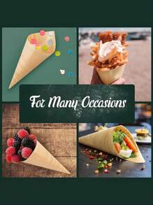 1set/25pcs,Ice Cream Trays, Candy And Pastry Trays, Dried Fruit Trays, And Cone-Shaped Dessert Trays (Without Skewers)