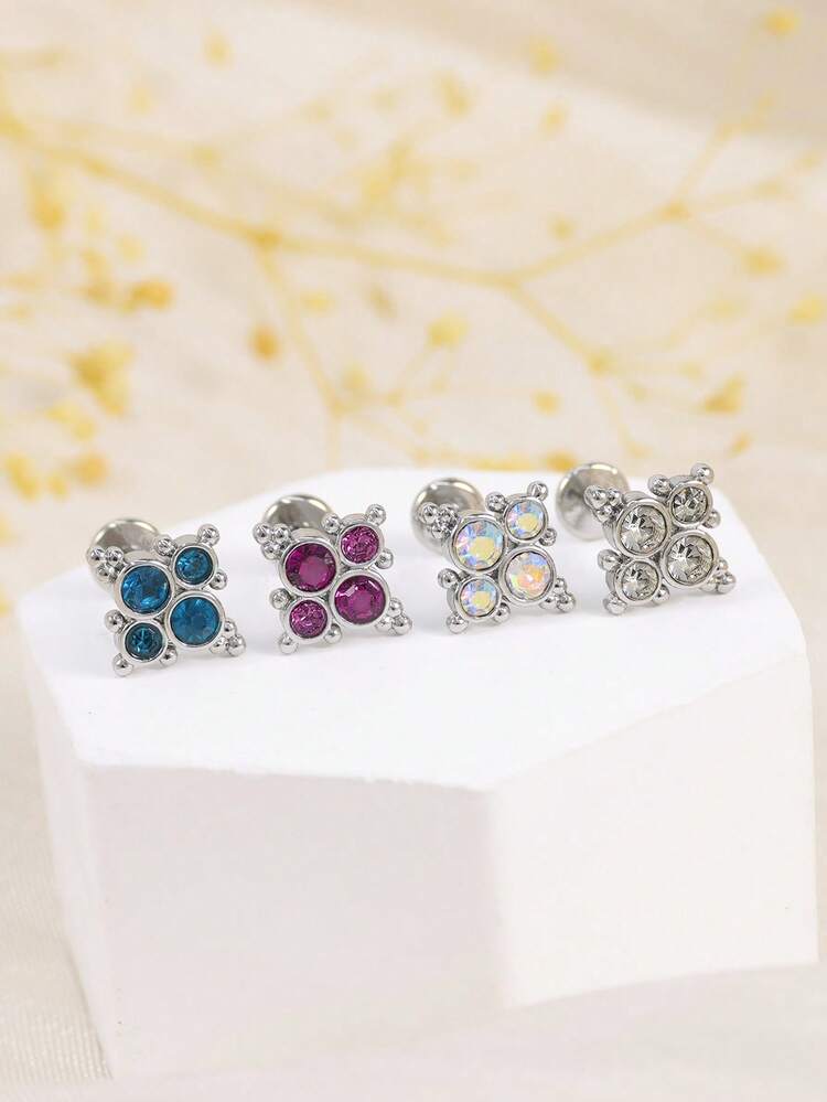 1 件水钻水滴唇环，耳洞首饰，Ashley Maduro Medusa，316L 不锈钢低过敏材料，内螺纹平背设计，适合日常、派对、约会佩戴，送给女朋友、朋友、学生、母亲的礼物 - 彩色 - 查看 11