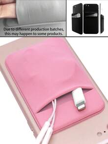 1pc Phone Card Holder Material Cloth Stick-On Card Sleeve For ID/Metro/Bank Cards - Multicolor - View 4