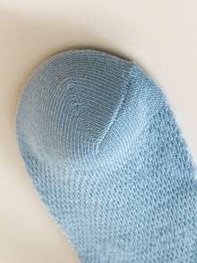 5 Pairs Children Solid Color Cartoon Car Pattern Mesh Breathable Crew Socks For Boys & Girls, Casual Daily Wear - Multicolor - View 10