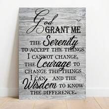 Framed Serenity Prayer Inspirational Wall Art -   8x10" Grey Scripture Decor For Bedroom & Pray Room, Perfect For Room Decor - Framed - View 2