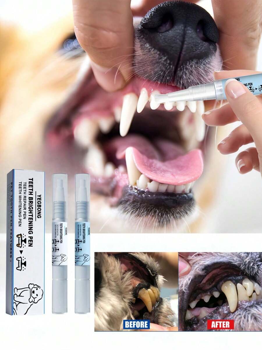 YEGBONG Bolígrafo para limpieza dental de mascotas, diseñado para perros y gatos, herramienta de limpieza profunda para eliminar el sarro y refrescar el aliento (empaque aleatorio, nuevo o viejo, ¡gracias por su comprensión!) - Multicolor - Ver 1